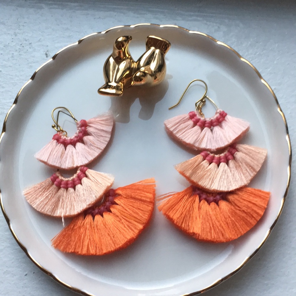 Handmade in my Brooklyn studio - ombré peach/pink